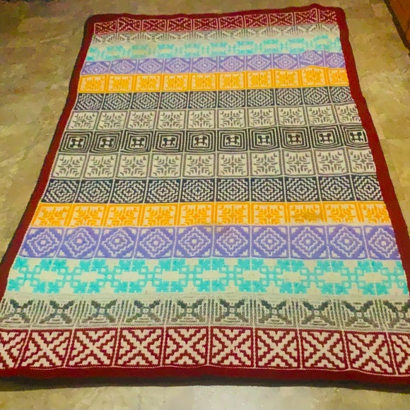 Handmade rare 7x5 crochet blanket.